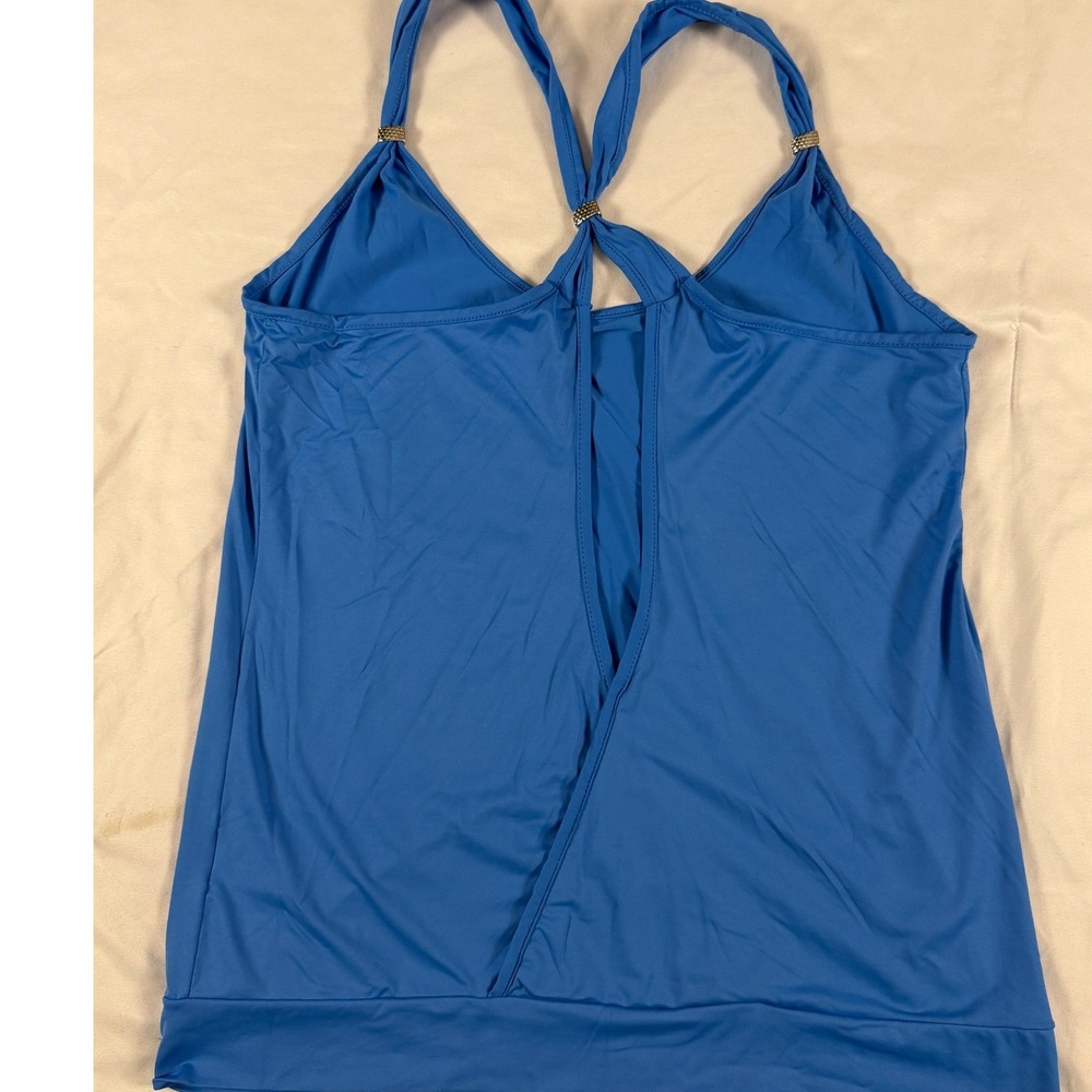 Bluefish Activewear Blue Strappy T-Back Tank Top Athletic Camisole Size S/M - Picture 5 of 6